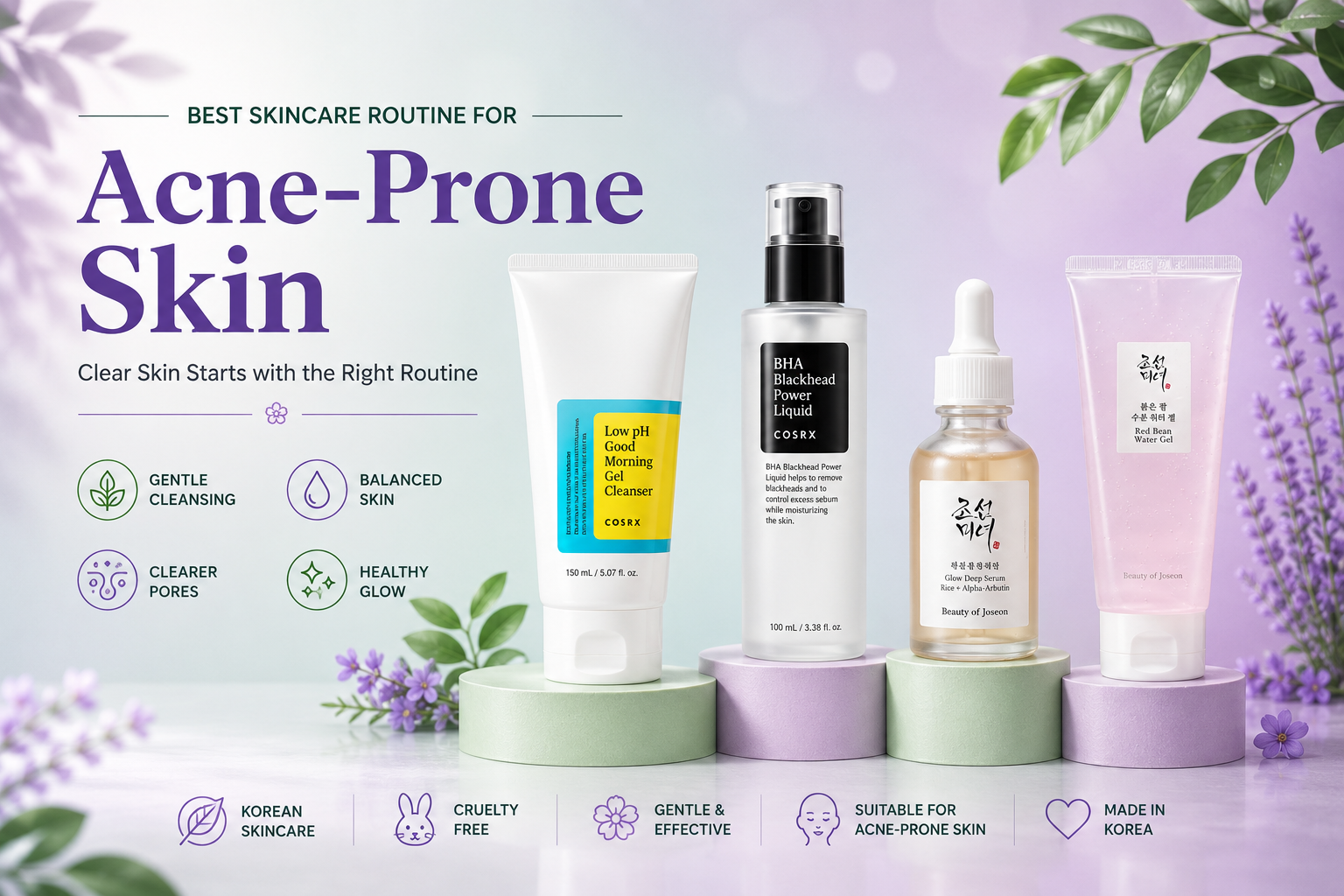 Best Skincare Routine for Acne-Prone Skin | Complete Korean Skincare Guide | Lulwa Beauty