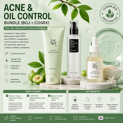 Acne & Oil Control Bundle (BOJ + COSRX)
