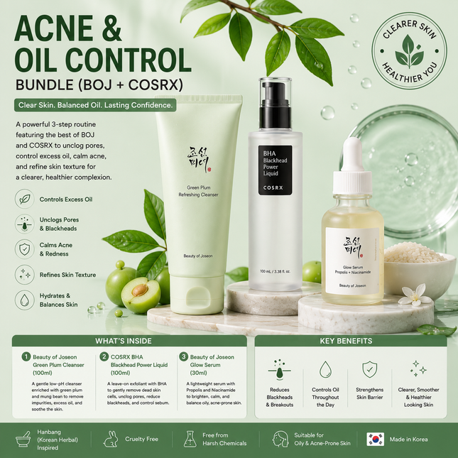 Acne & Oil Control Bundle (BOJ + COSRX)
